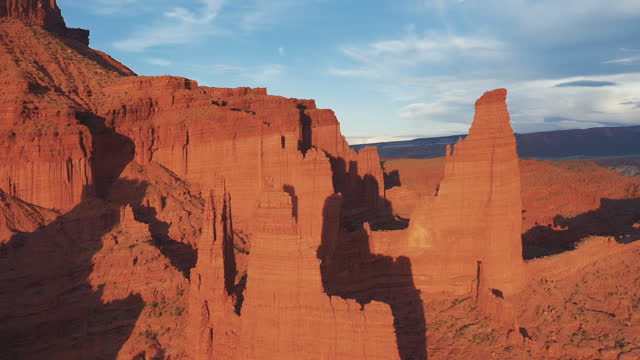 Drone near the Fisher Towers, Canyonlands, Utah