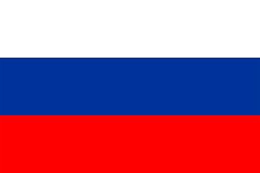 Flags of Russia. Flat element design. National Flag. White isolated background