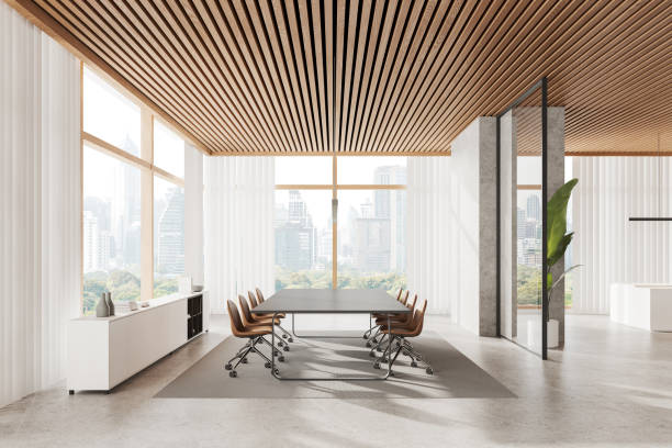 istock White and glass board room interior 1969694488