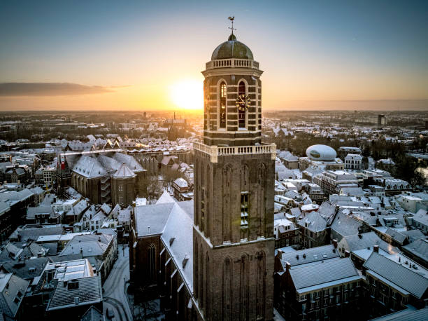 istock Zwolle Peperbus church tower during a cold winter sunrise 1969698201