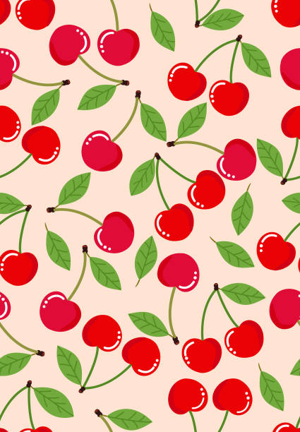 Cherry seamless pattern . vector art illustration