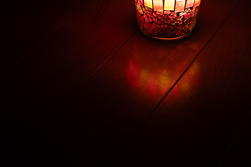 candle light in a dark room
