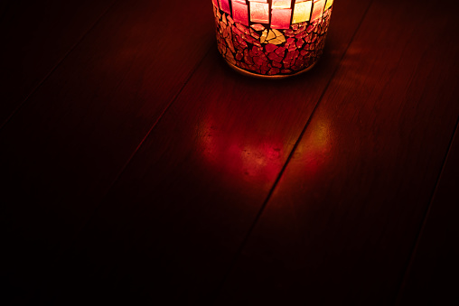 candle light in a dark room