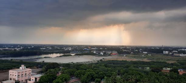 istock Mystic sunlight shadowing through clouds falling to the earth like a blessing 1969722593