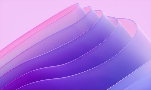 istock 3d rendering of purple abstract layered crystal glass background. 1969728088