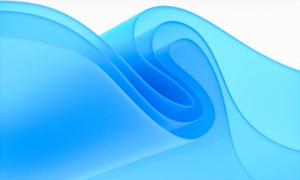 istock 3d rendering of blue abstract layered crystal glass background. 1969728628