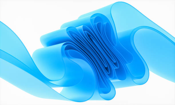 istock 3d rendering of blue abstract layered crystal glass background. 1969729130