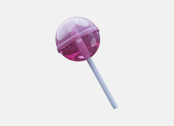 Realistic pink lollipop 3d render. Glossy\n candy on a stick isolated. Sugar strawberry caramel 3d ilustration.