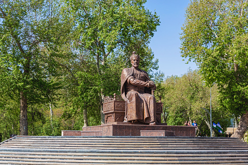Amir Timur (Tamerlane) memorial monument. April 25, 2023. Samarkand city, Uzbekistan