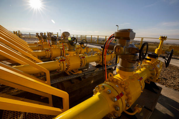 istock Gas interconnector. It connects gas transmission networks. 1969766911
