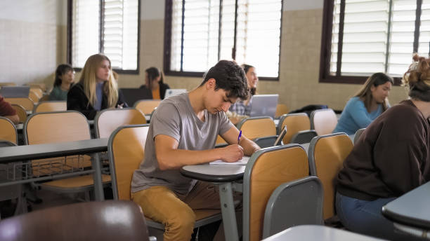 istock Young people studying inside university classroom - School education concept 1969827629