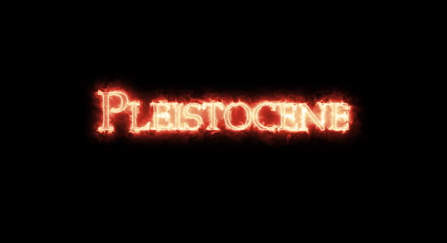Pleistocene, geological epoch, written with fire. Loop