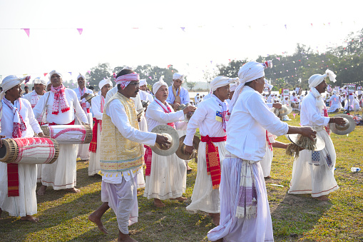 Dibrugarh, Assam, India - January 28 2024 : Traditional Assamese culture  instrument  \