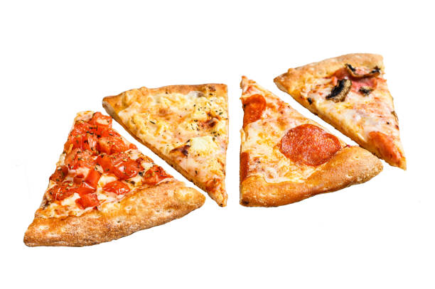 istock Classic Italian pizza  Isolated on white background. Top view. 1969857308