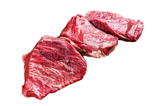 istock Raw liver offal  Isolated on white background. Top view. 1969857334