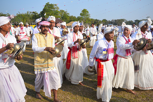 Dibrugarh, Assam, India - January 28 2024 : Traditional Assamese culture  instrument  \