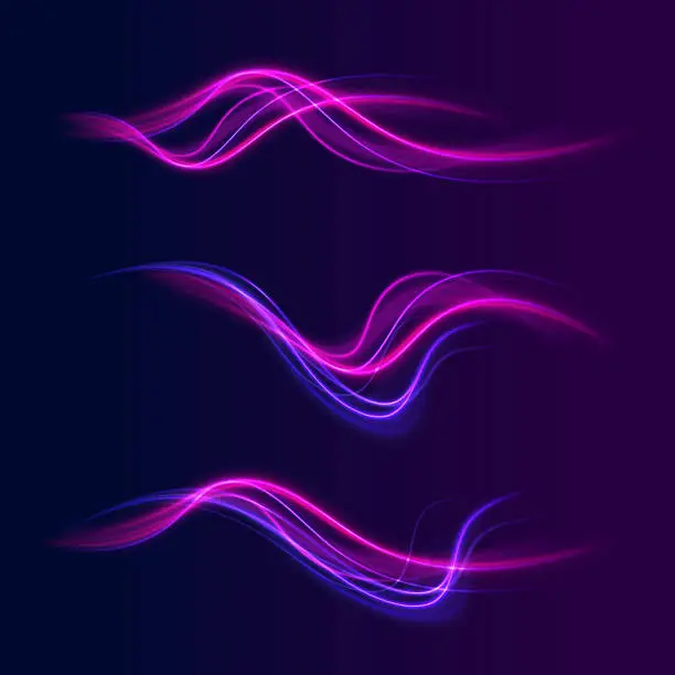 Vector illustration of twist neon line