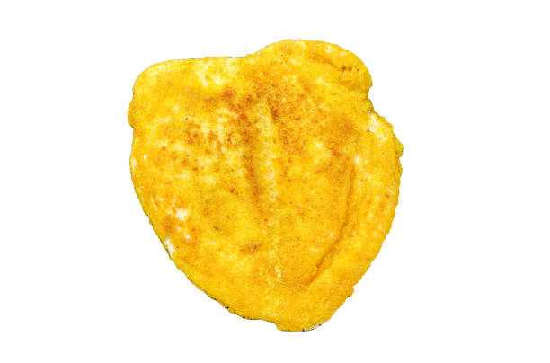 istock Homemade Breaded German Weiner Schnitzel.  Isolated on white background. Top view. 1969912253