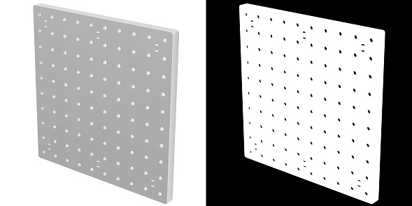 3D rendering illustration of a pegboard