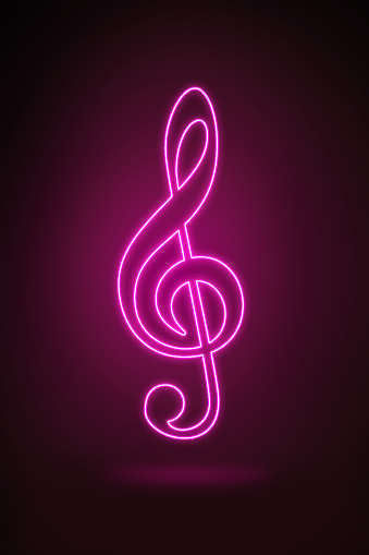 Music notes on black background