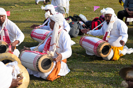 Dibrugarh, Assam, India - January 28 2024 : Traditional Assamese cultural  instrument  named 