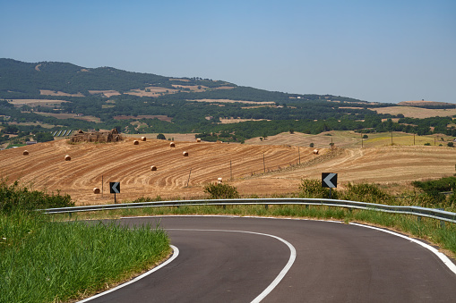 Country landscape near Tricarico and Grottole, in Matera province, Basilicata, Italy