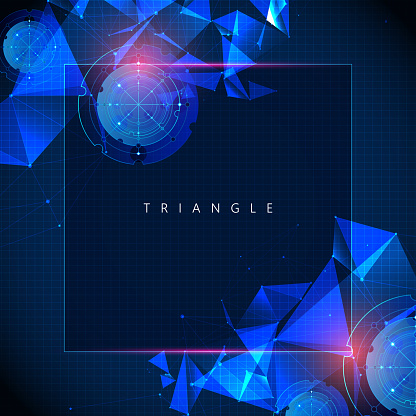 Abstract polygonal space. Triangles with connecting dots and lines. Background concept for your design