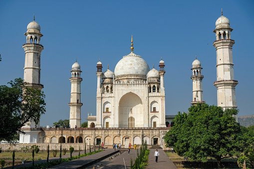 Aurangabad, India - January 21, 2024: Bibi Ka Maqbara is a mausoleum built by Azam Shah in Aurangabad, India.