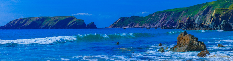 Colorful painting of Causeway Coast, Northern Ireland