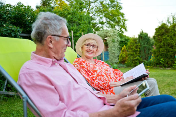 istock Senior couple resting in garden 1970150930