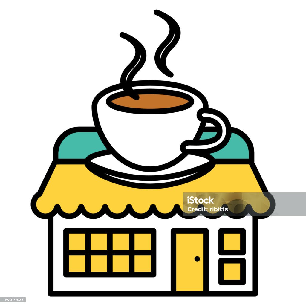 Cafe Simple Line Work Simple Line Drawing Cafe Illustration Stock Illustration - Download ...