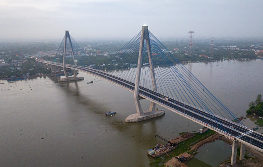 Kolkata, West Bengal/ India - August 11,2019.  Howrah Bridge is a bridge with a suspended span over the Hooghly River in West Bengal, India.