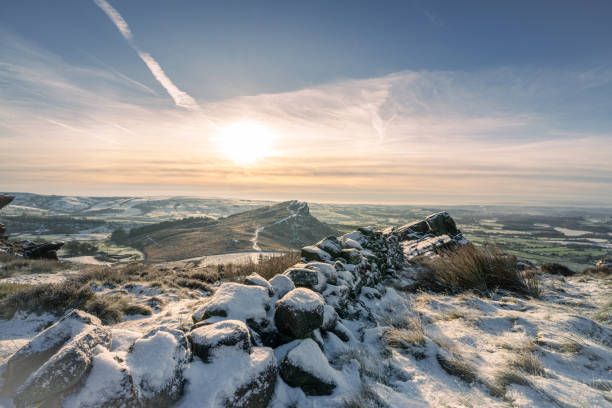 istock Hen Cloud. A rural Peak District winter landscape scene. 1970202709