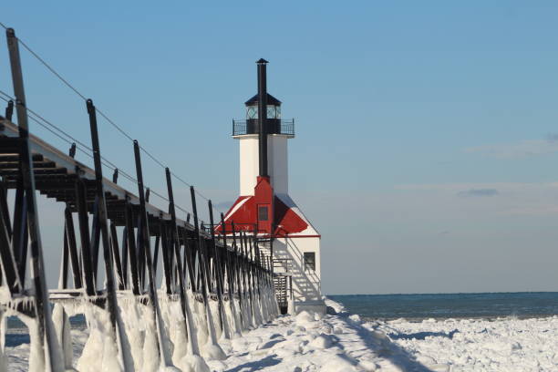 istock St Joseph MI Lighthouse in Winter 1970212046