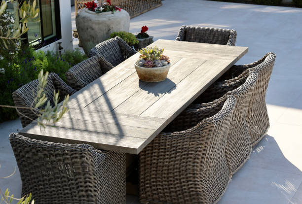 istock Outdoor table and chairs for alfresco dining 1970215785