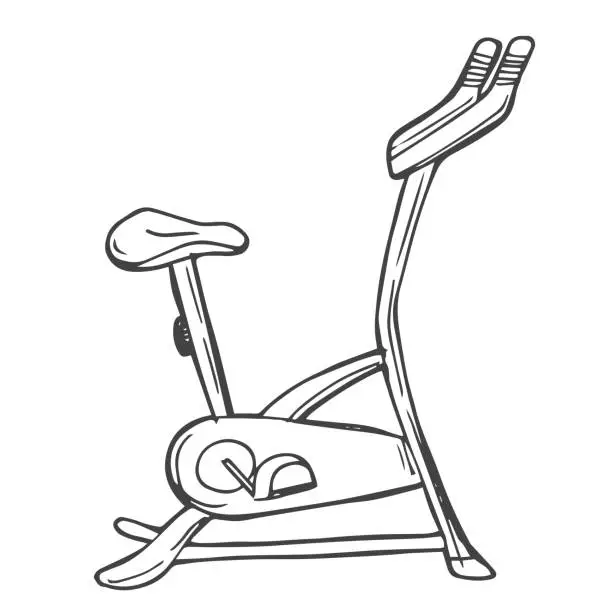 Vector illustration of Exercise bike icon isolated vector graphics