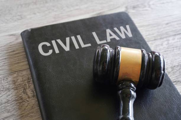 istock Judge gavel and text CIVIL LAW. 1970266699