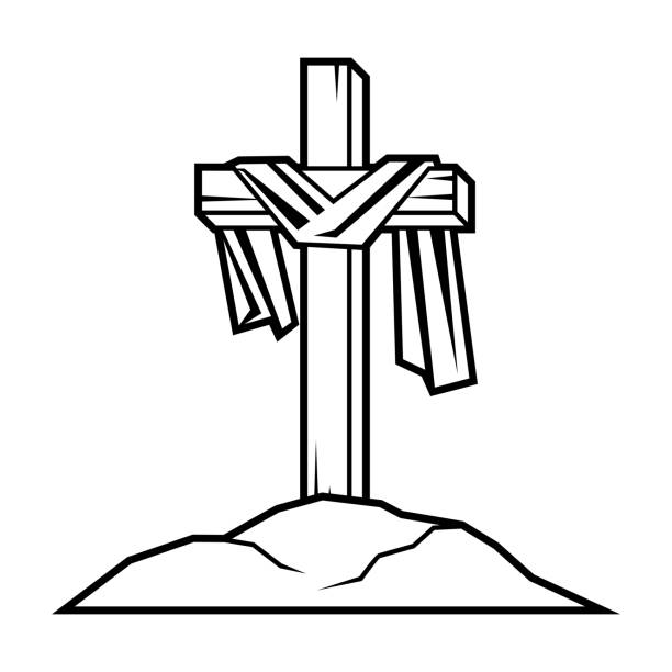 istock Christian wooden cross. Happy Easter image. Religious symbol. 1970300665