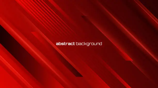 Vector illustration of Abstract dark black and red technology geometric background. Modern futuristic background