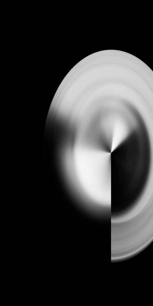 Abstract round spinning disk, black and white backgrounds for infinity, ongoing, motion concepts with copy space