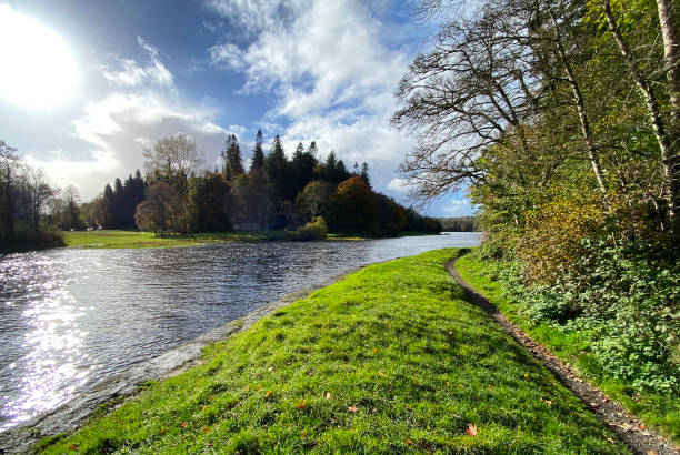 Sunny Killykeen forest park on a autumn day, Co Cavan, Ireland