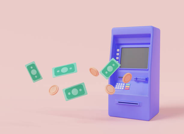 istock ATM machine with money on pink background. Banking, Automatic deposit machine, Money transfer, Cash withdrawal, Exchange transfer, Savings money. Financial transaction concept. 3d render illustration 1970367016