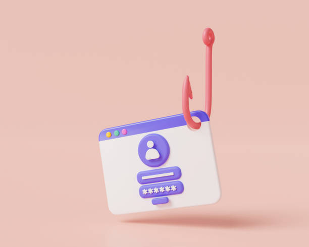 istock Login account Information attached to large hook. Hacker stealing private personal data, online scam and steal, phishing login, fraud, hacked login and password, Cyber crime, 3d render illustration 1970369495