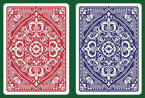 Classic Playing card back design 10 with ornamental style