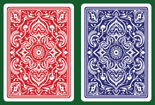 Classic Playing card back design 11 with ornamental style