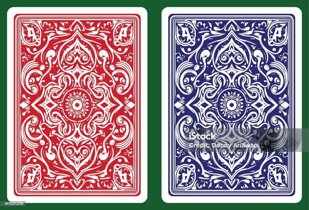 Pocker Card Back Classic Playing Card Back Design 11 Stock Illustration - Download Image ...