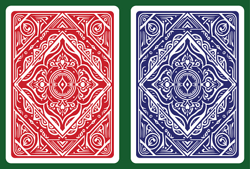 Classic Playing card back design 15 with ornamental style