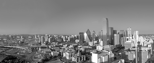 scenic skyline in late afternoon in Dallas without logos, Texas, USA