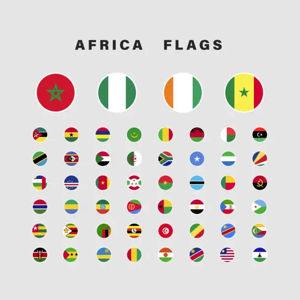 Vector illustration of Vector Set of Flat African Flags