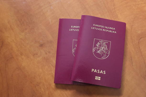 istock Two Lithuanian passports are placed on the table. 1970475028